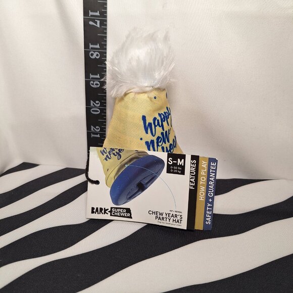 NWT Bark Super Chewer Chew Years Party Hat Dog Toy S-M - Picture 2 of 6